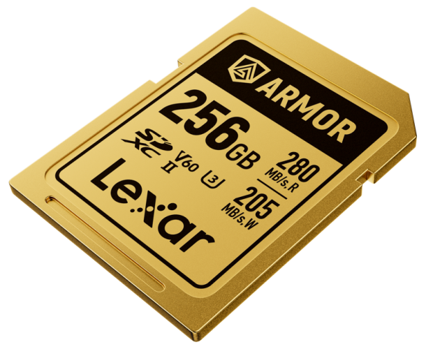 Lexar SDXC ARMOR Gold UHS-II U3, Stainless Steel, IP68 R280/W210 (V60) 256GB Lexar SDXC ARMOR Gold UHS-II U3, Stainless Steel, IP68 R280/W210 (V60) 256GB