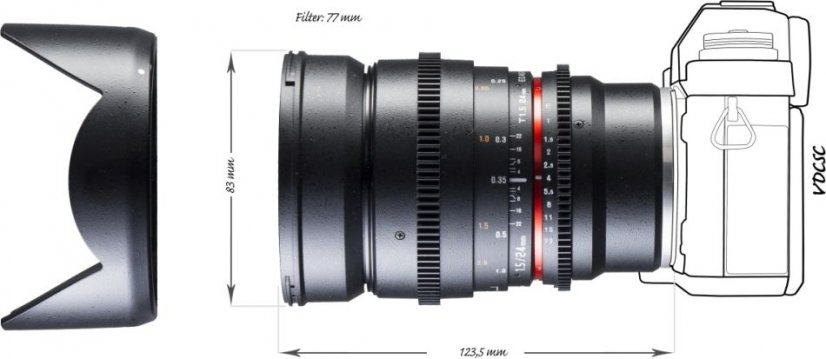 Walimex pro 24mm T1.5 Video DSLR Lens for Sony E