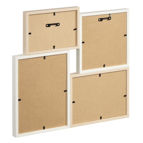 Hama dřevěná portrétní galerie KIRUNA, 1x 10x15cm, 1x 15x15cm, 1x 13x18cm, 1x 15x20cm, bílá/béžová