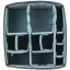 Shimoda stredná základná jednotka | vnútorné rozmery 26,5 × 28 × 16 cm | protiprachový kryt na zips | modrá