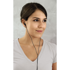 Thomson fejhallgató mikrofonnal EAR3005, szilikon fülhallgató, fekete