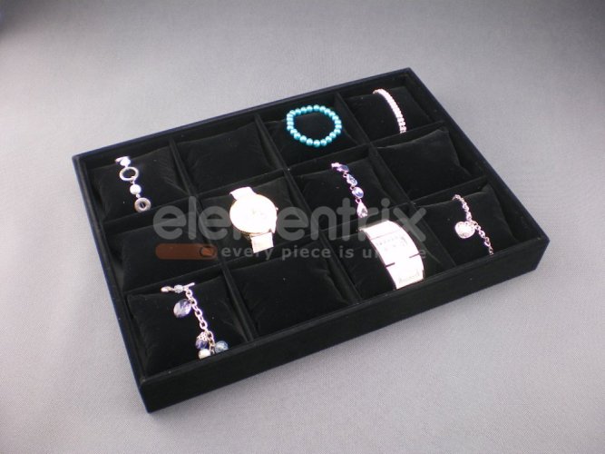1x Kiállító Armbandok, Órák és Egyéb Ékszerek Számára, Fekete (POLBOX) 1x Kiállító Armbandok, Órák és Egyéb Ékszerek Számára, Fekete (POLBOX)