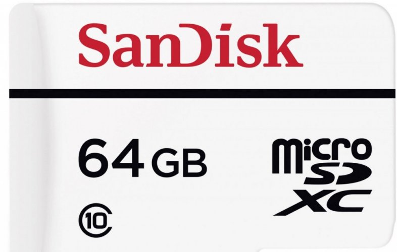 SanDisk Secure Digital Micro SDHC 64GB High Endurance Video 20 MB/s Class 10