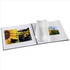 Fotoalbum Hama FINE ART 28x24 cm, 50 strán, šedý, biele listy, špirálový, lepiaci