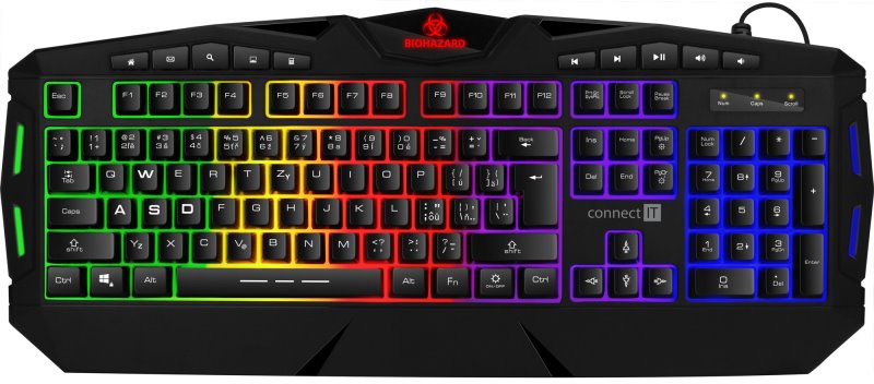 Herní klávesnice Connect IT BIOHAZARD (CZ + SK), drátová, podsvícená