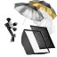Walimex držiak 4 bleskov so softboxom 60cm + set dáždnikov