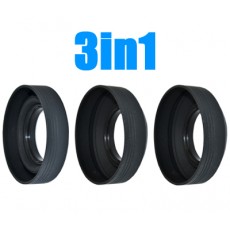 JJC LS-55S gumová sluneční clona 3v1 pro průměr 55mm