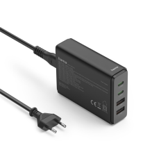 Nabíjecí stanice Hama USB GaN, 2x USB-C PD, 2x USB-A QC, 65 W