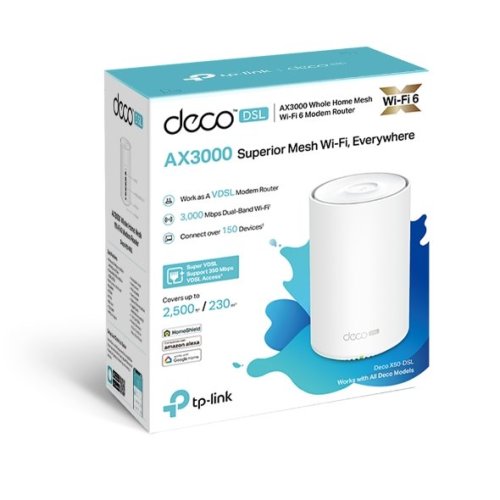 ADSL router TP-Link Deco X50-DSL(1-pack) VDSL/ADSL MODEM 4xGLAN, WIFI 2,4/5GHz ADSL router TP-Link Deco X50-DSL(1-pack) VDSL/ADSL MODEM 4xGLAN, WIFI 2,4/5GHz