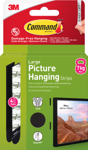 3M Command Strips Black Large 4 Sets