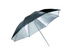 Studiový deštník 110cm stříbrný/černý