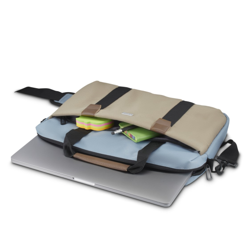 Hama Silvan, brašna na notebook, pro 40-41 cm (15,6-16,2"), recyklovaný polyester, béžová/bledě modrá
