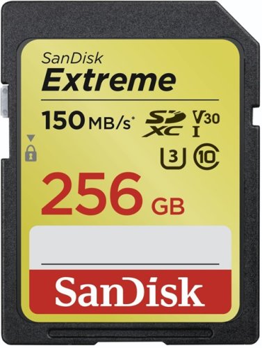 SanDisk Extreme SDXC 256GB 150 MB/s Class 10 UHS-I U3 V30