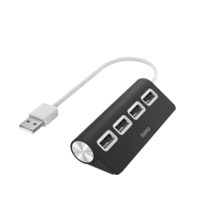 Rozbočovač USB Hama, 4 porty, USB 2.0, černý
