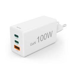 Rychlá nabíječka USB Hama GaN 2x USB-C + USB-A, PD/QC, 100 W