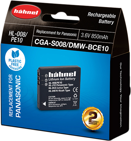 Hähnel HL-008/PE10, Panasonic DMW-BCE10, 850 mAh, 3.6V