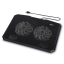Chladicí stojan Hama pro notebook Black Metal, naklápěcí, 2 ventilátory, modré podsvícení, tichý