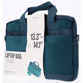 Hama Velvet, brašna na notebook, 34-36 cm (13,3"-14,1"), sametový materiál, petrolejová barva
