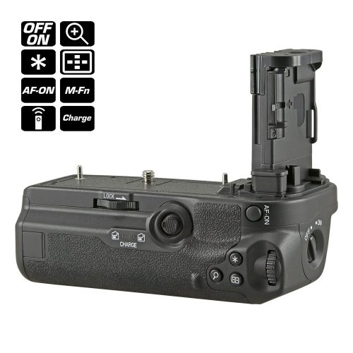 Akkumulátor markolat Jupio Canon EOS R5 / R5c / R6 / R6 Mark II + 2.4 Ghz vezeték nélküli távirányítóhoz Akkumulátor markolat Jupio Canon EOS R5 / R5c / R6 / R6 Mark II + 2.4 Ghz vezeték nélküli távirányítóhoz