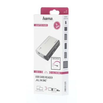 Hama čtečka karet All in One, USB.A 2.0, černá-stříbrná
