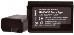 Hähnel HL-XW50, Sony NP-FW50, 1000 mAh, 7,2 V, 7,2 Wh