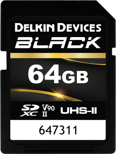 Delkin SDXC BLACK Rugged UHS-II R300/W250 (V90) 64GB (new)