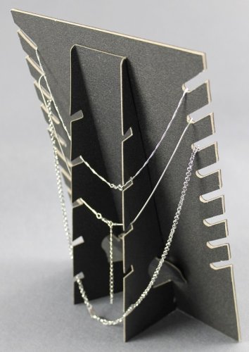Neckline jewelry display, black velvet, 28 cm