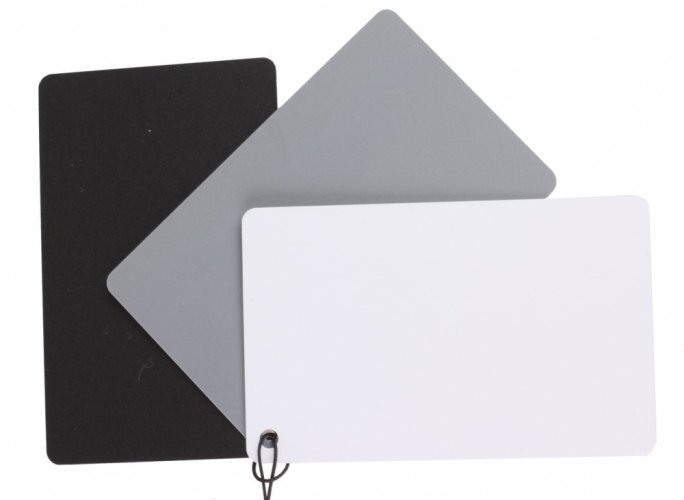 forDSLR Pocket 3in1 Balance Cards 18% Gray, White, Black 55x85mm with Strap