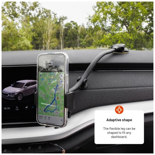 FIXED Iconiq Flex XL tartó üvegre vagy műszerfalra, fekete