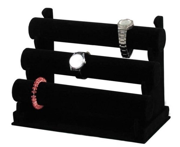Armbandständer, 3 Ebenen, Samt (DNR2)