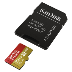 SanDisk Extreme microSDHC 32GB 100 MB/s A1 Class 10 UHS-I V30 + Adapter