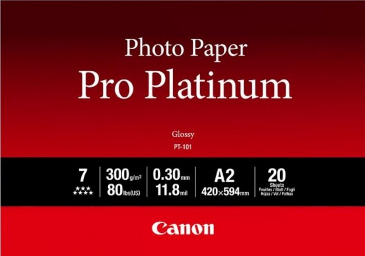 Canon PT-101 Pro Platinum Photo Paper A2 - 20 Sheets
