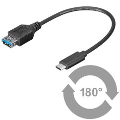 Kabel USB 3.1 konektor C/male – USB 3.0 konektor A/female, 0,2 m