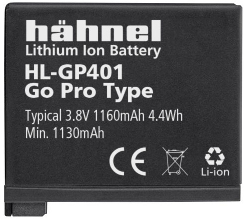 Hähnel HL-GP401, GoPro AHDBT-401 1160mAh, 3.8V, 4.4 Wh