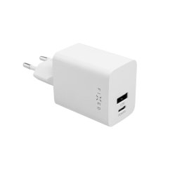 Nabíjačka FIXED Mini síťová s USB-C a USB výstupom, podpora PD, 45W, sieťová, biela