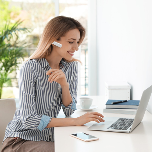 Hama MyVoice1500, náhlavní souprava Bluetooth mono, pro 2 zařízení, Siri, Google Assist, bílá