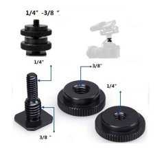 1/4" 3/8" šroub do sáněk blesku , 2x matice (14SRx)