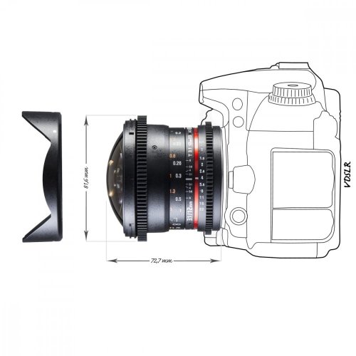 Walimex pro 12mm T3,1 Fisheye Video DSLR objektiv pro Canon EF