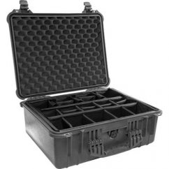 Peli™ Case 1550 Koffer mit verstellbaren Klettverschlussfächern (Schwarz)