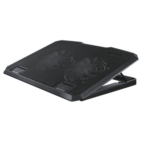 Chladicí stojan Hama pro notebook Black Metal, naklápěcí, 2 ventilátory, modré podsvícení, tichý Chladicí stojan Hama pro notebook Black Metal, naklápěcí, 2 ventilátory, modré podsvícení, tichý