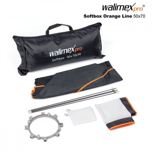 Walimex pro Softbox 50x70cm (Orange Line Serie) für Visatec
