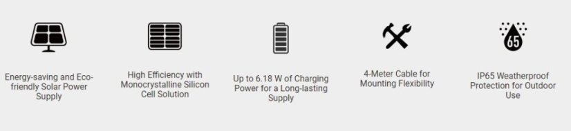 Ezviz CS-CMT Solární panel E pro bateriové kamery, 6,18 W, USB-C