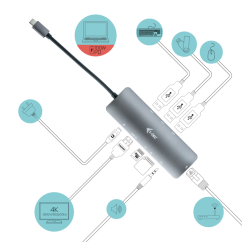 Dokovacia stanica i-Tec USB-C Metal Nano 4K HDMI LAN + Power Delivery 100W