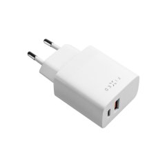 Nabíjačka FIXED sieťová s USB-C a USB výstupom, podpora PD a QC 3.0, 20W, biela