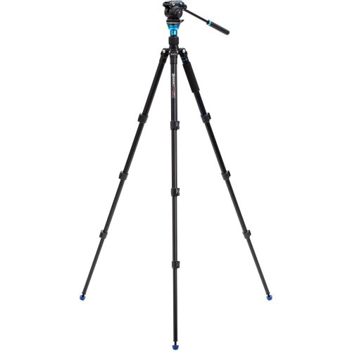 Benro Aluminum Video Tripod A1883F Aero 2 with Video Head S2PRO | Max Height 165 cm | Payload 2.5 kg | Weight 2.1 kg | monopod | Folded Lenght 64 cm