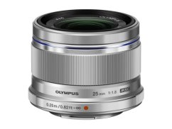 Stříbrný objektiv Olympus ES-M2518