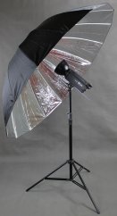 Štúdiový dáždnik 180cm strieborný odrazný