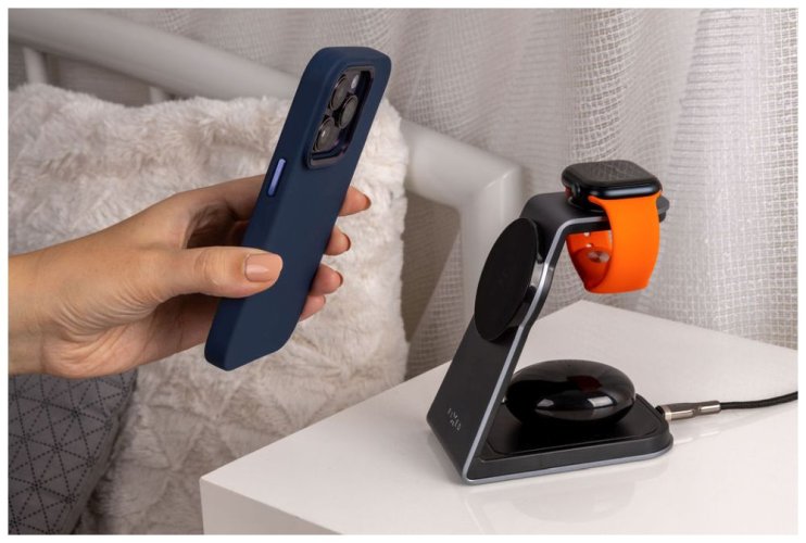 FIXED MagPowerstation ALU bezdrátová nabíječka 3v1 s MagSafe