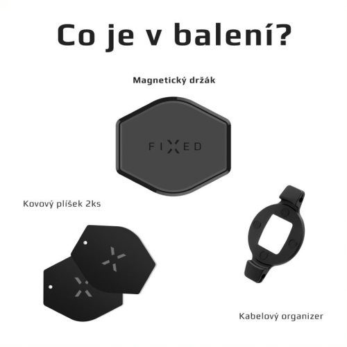 Mágneses tartó FIXED Icon Air Vent a szellőztetőhöz, fekete színben, csuklóval