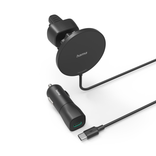Držák do auta Hama s bezdrátovou nabíječkou do auta MagCharge FC15, kompatibilní s MagSafe